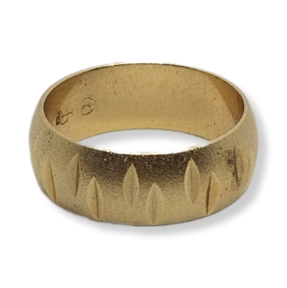 UNCAS VINTAGE GOLD FILLED DIAMOND CUT DESIGN BAND SIZE 6 - Picture 3 of 5